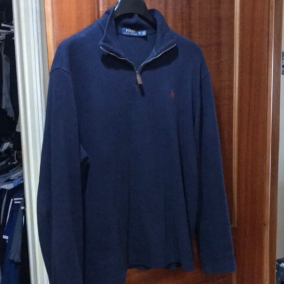 blue quarter zip sweater